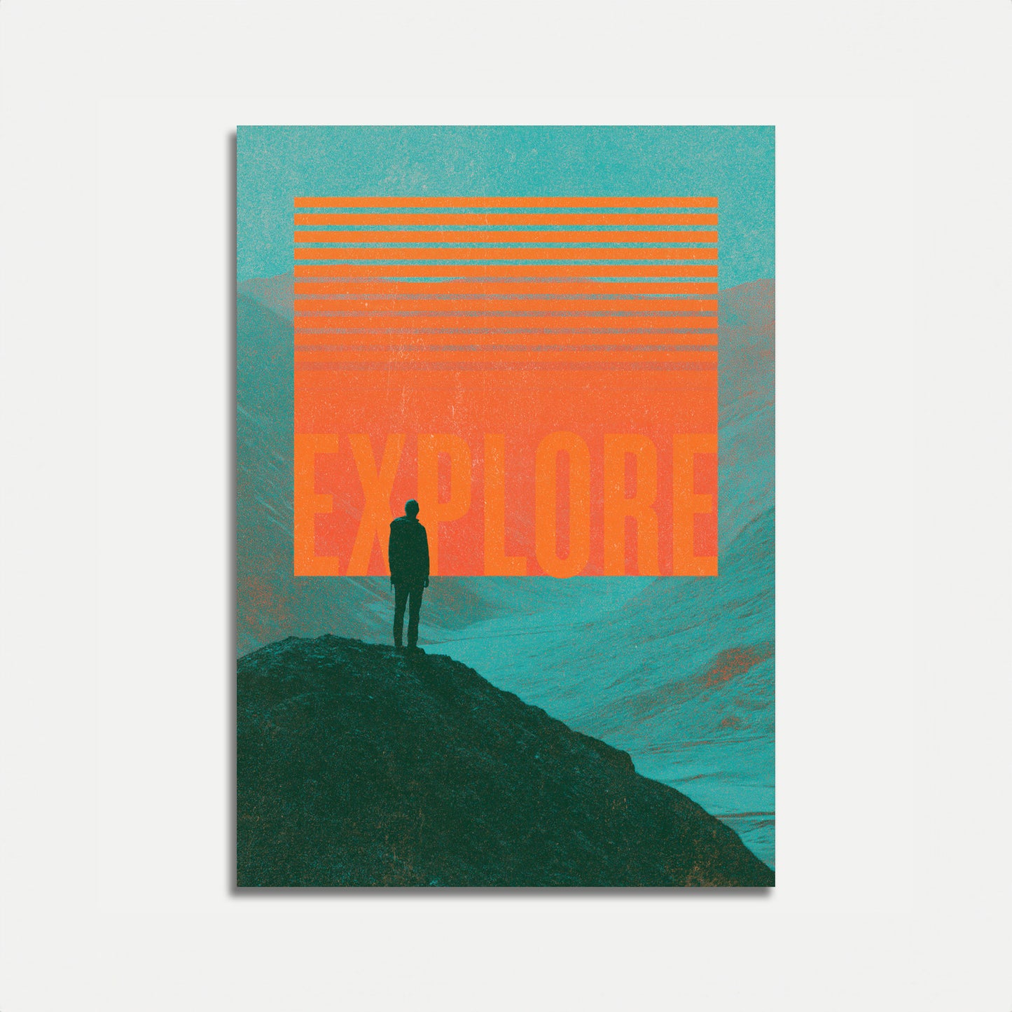 Solitärer Berg Landschaft Poster