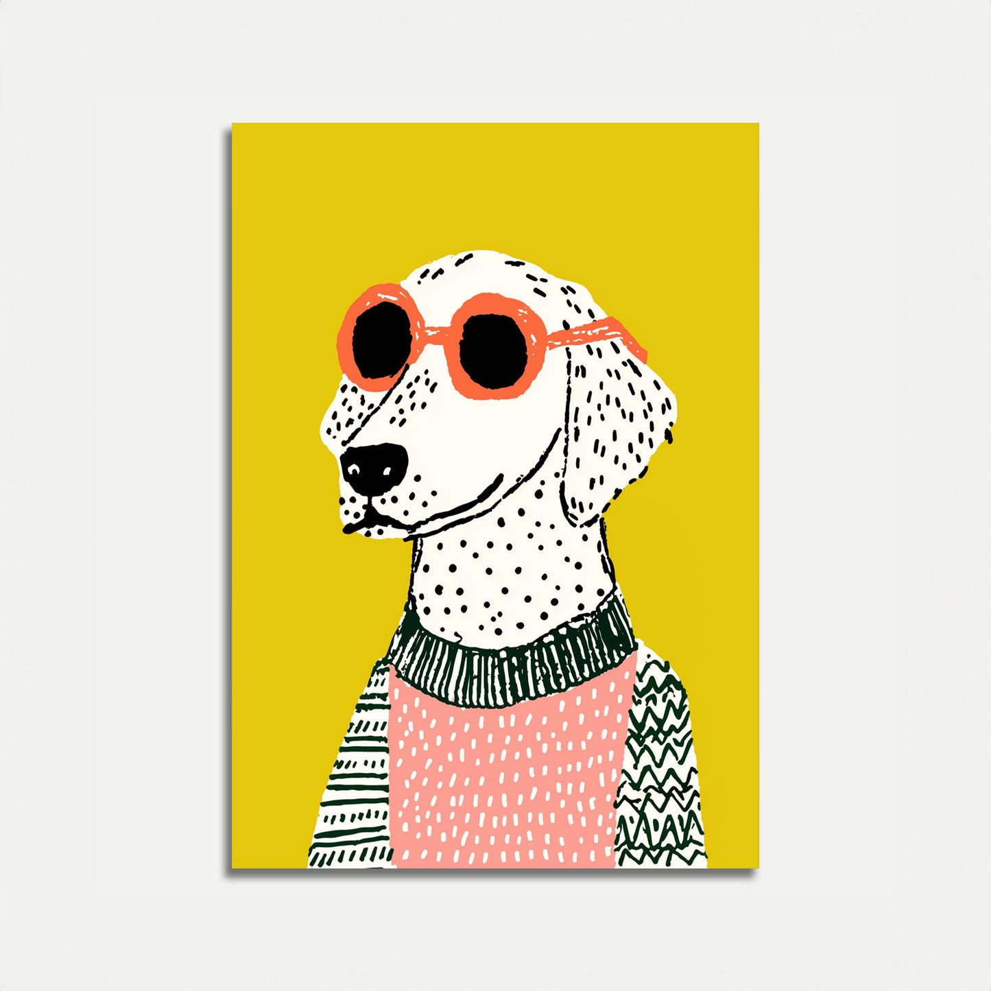 Póster de gafas de sol con estilo para perros