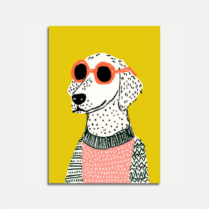 Póster de gafas de sol con estilo para perros