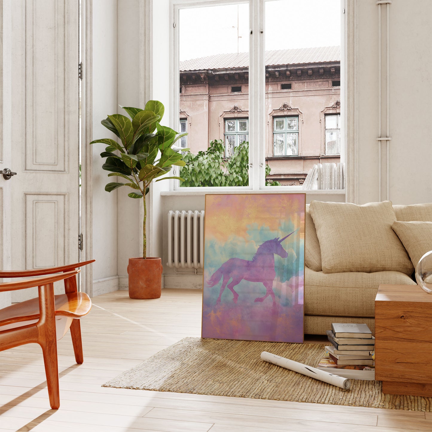 Magical Unicorn Cloud Poster