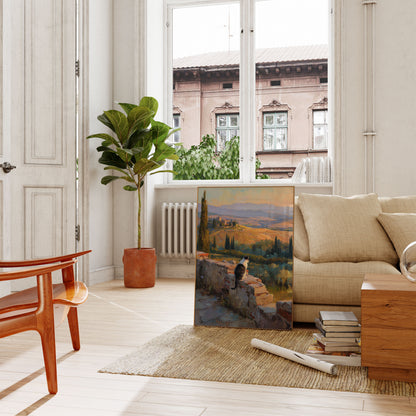 Toskana-Landschaft-Katzen-Plakat