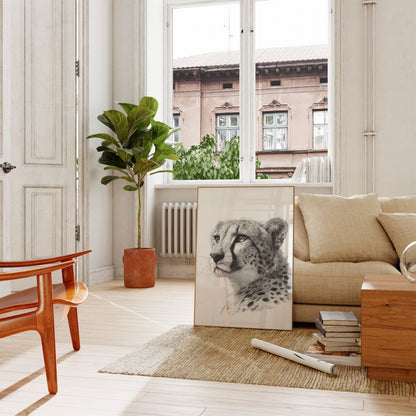 Póster de perfil de guepardo majestuoso