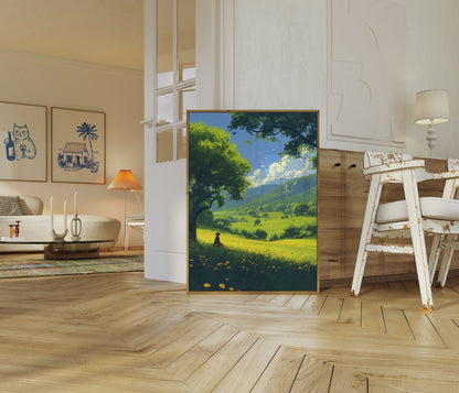 Tranquil Valley Landscape Poster