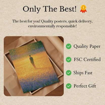 Solitary Figure in Golden Field Poster