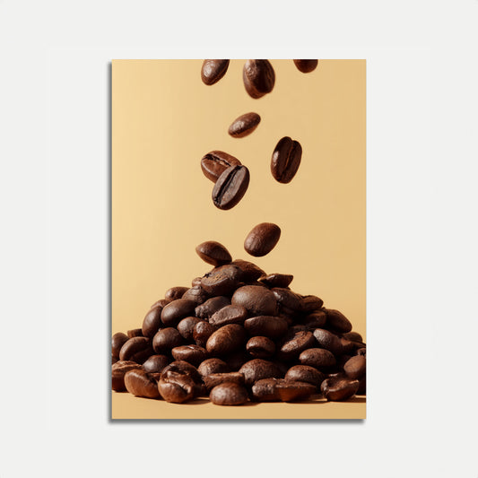 Falling Coffee Beans Poster