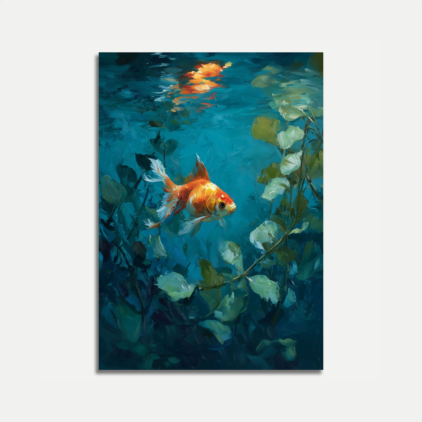 Golden Goldfish Underwater Poster