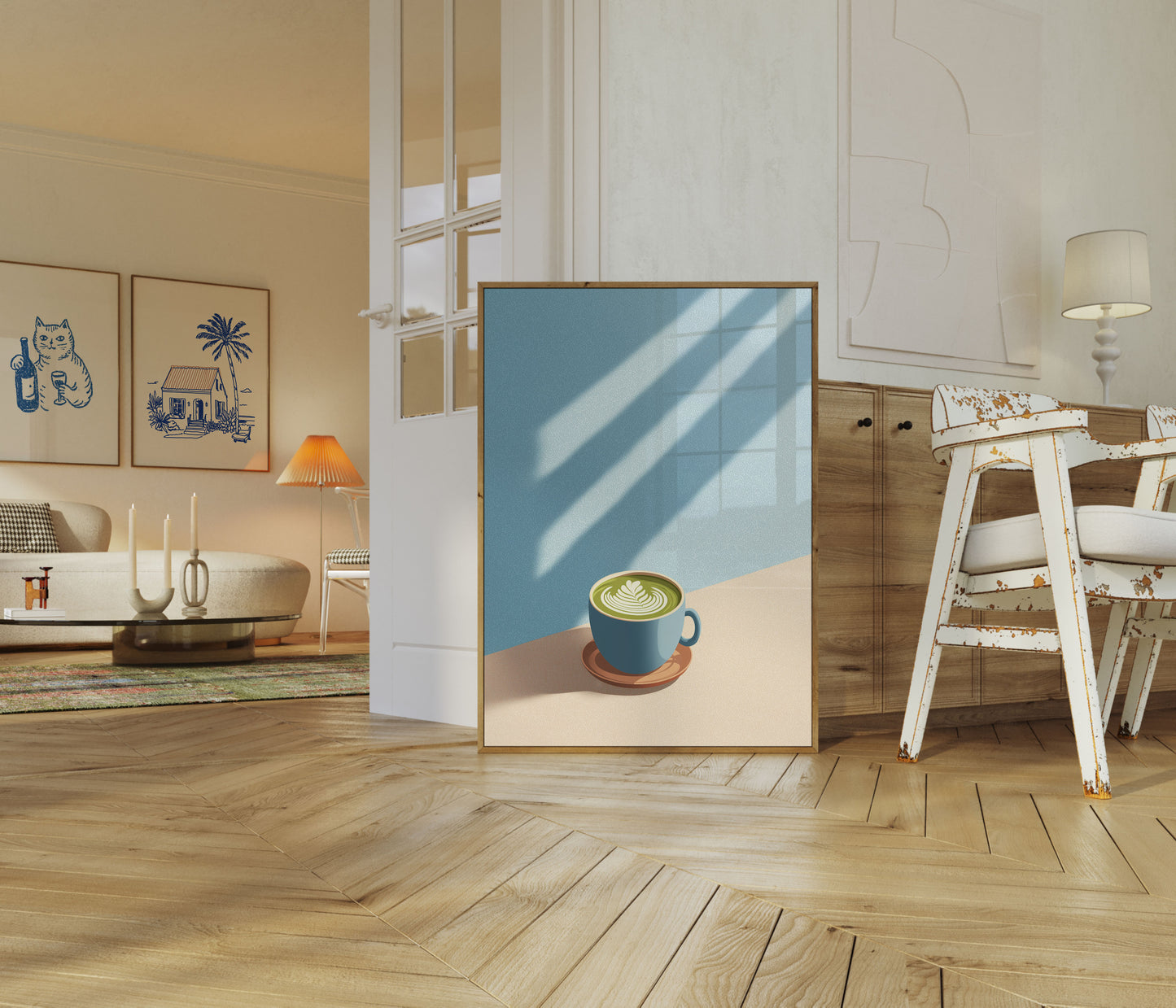 Serene Matcha Latte Art Poster