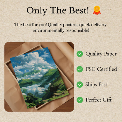 Majestic Mountain Cloudscape Poster