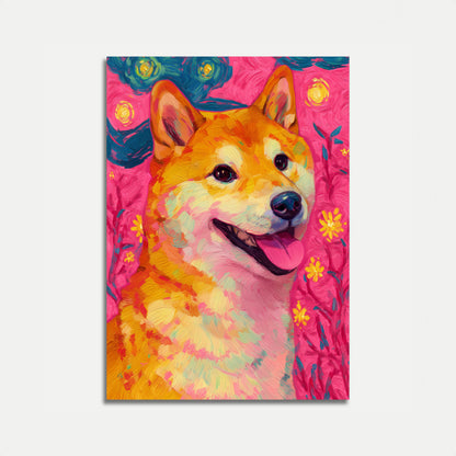 Poster di Shiba Inu colorato