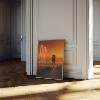 Gepard bei goldenem Sonnenuntergang Poster