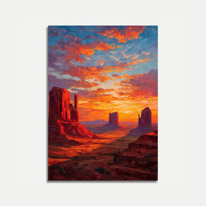 Desert Sunset Monument Valley Poster