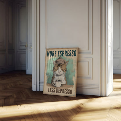 Coffee Lover's Cozy Cat Poster
