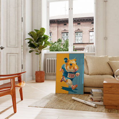 Athletic Hamster Running Race Poster