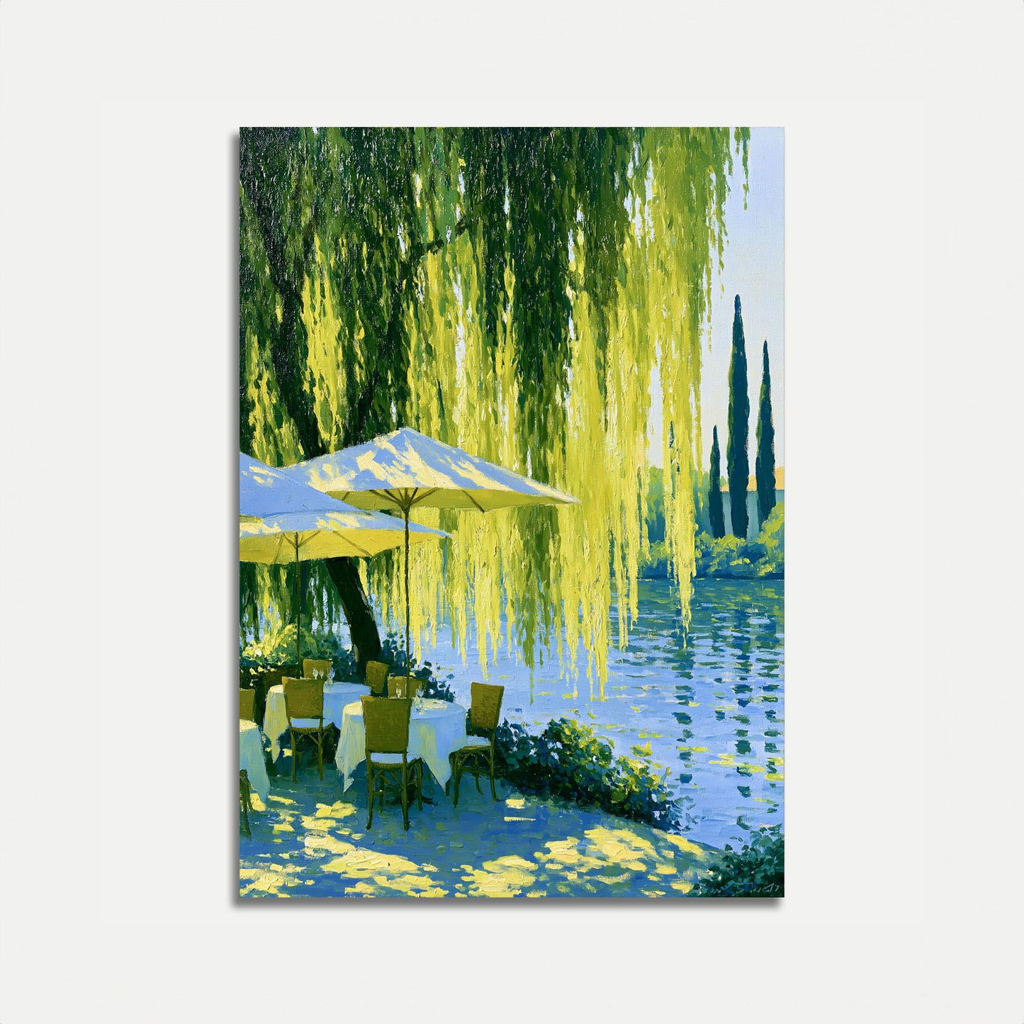 Lakeside Willow Retreat Poster