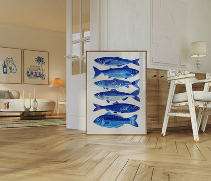 Affiche de la collection de poissons de l'océan bleu