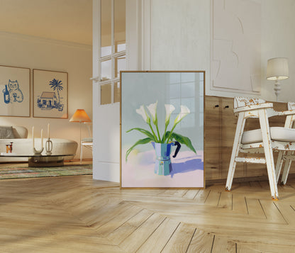 Elegant Calla Lilies in Pastel Poster