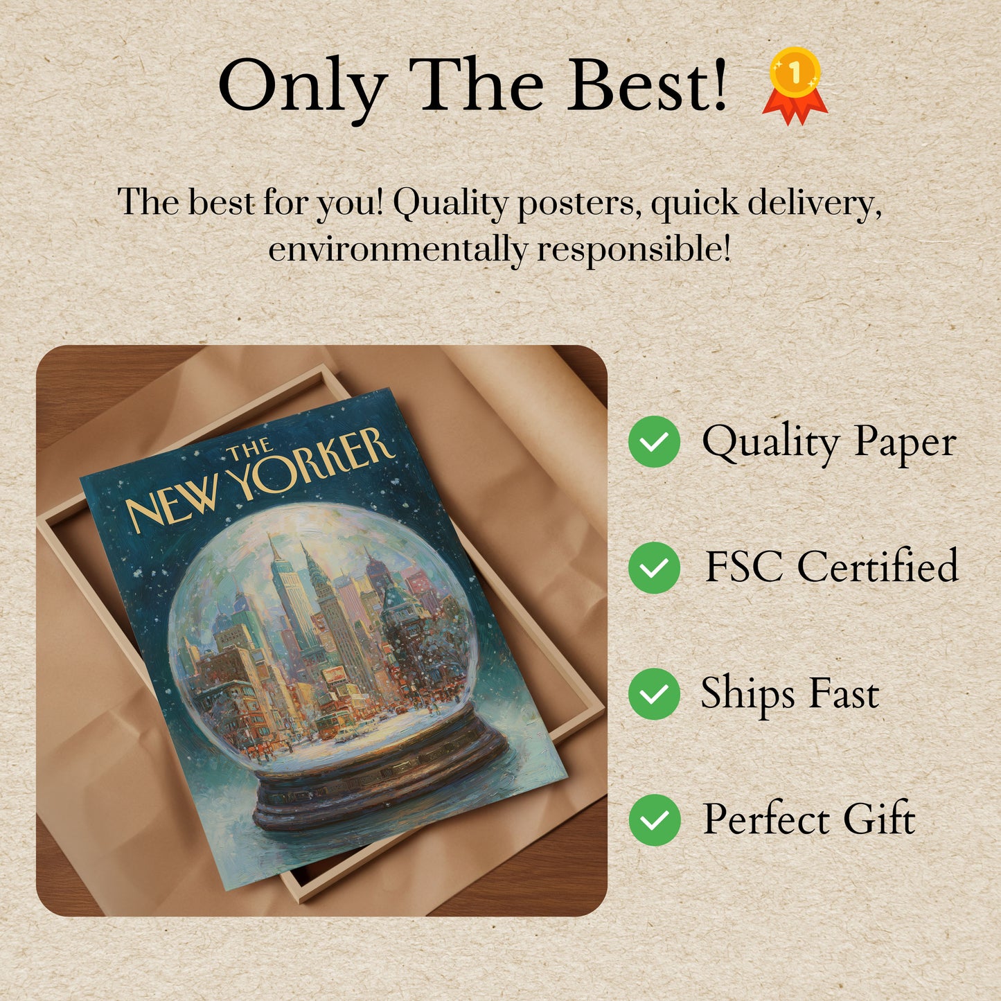 New York City Snow Globe Poster