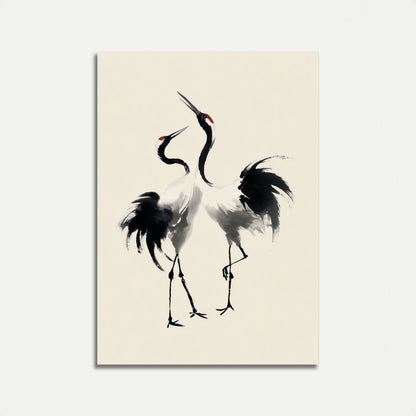 Elegant Cranes in Flight Poster