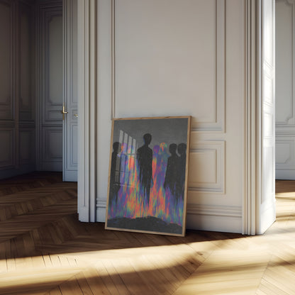 Colorful Auras Human Silhouettes Poster