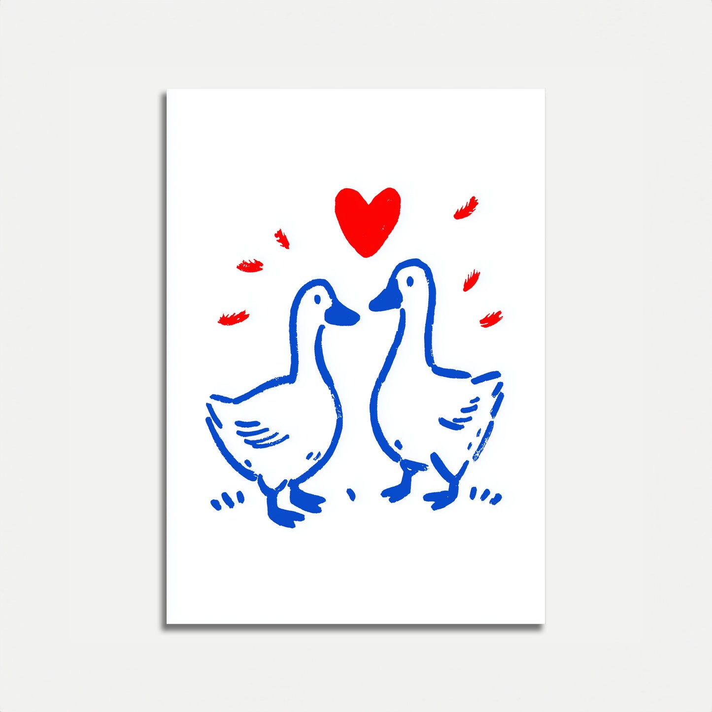 Love Birds Goose Poster