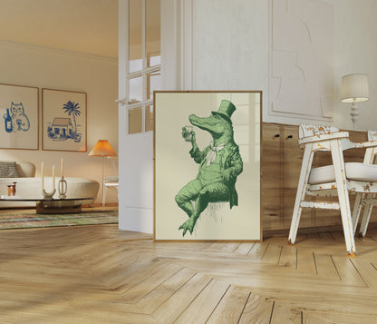 Stijlvolle Krokodil Drinkposter