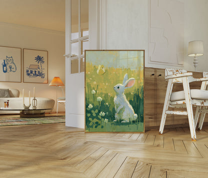 Póster Conejo Blanco en Prado