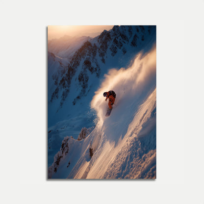 Skiløper Skjærer Fjellpudder Plakat