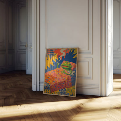 Funky Frog Abstract Art Poster