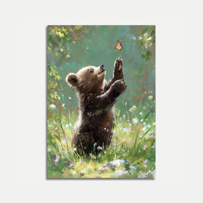 Bär fängt Schmetterling Plakat