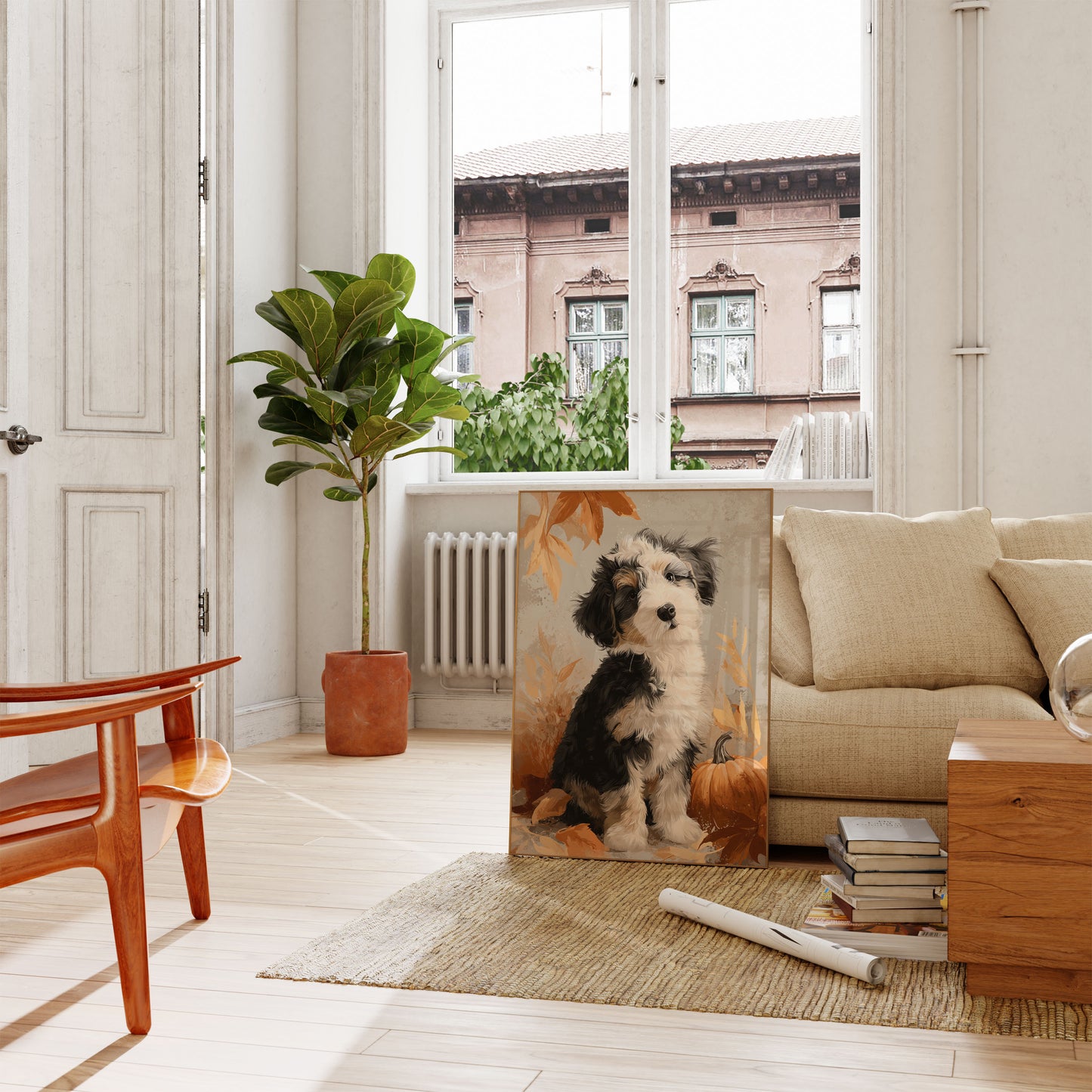 Autumn Puppy Love Poster