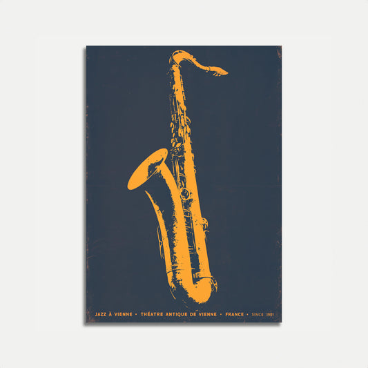 Póster de Música Vintage de Saxofón Jazz