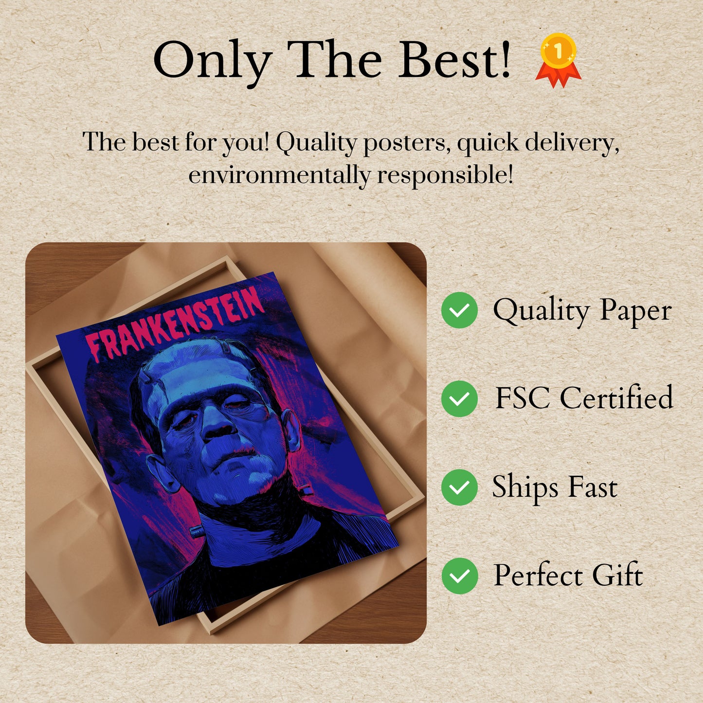 Frankenstein Monster Pop Art Poster