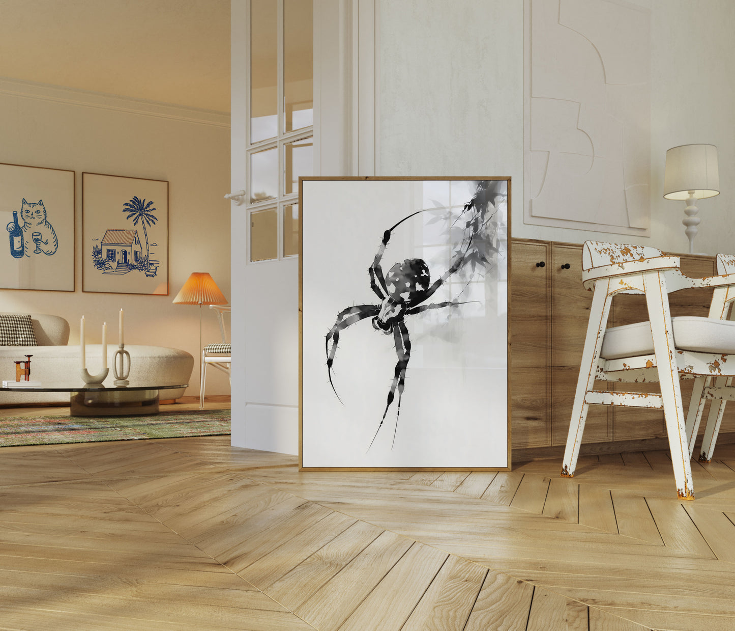Skyggefuld Edderkop Silhuet Plakat