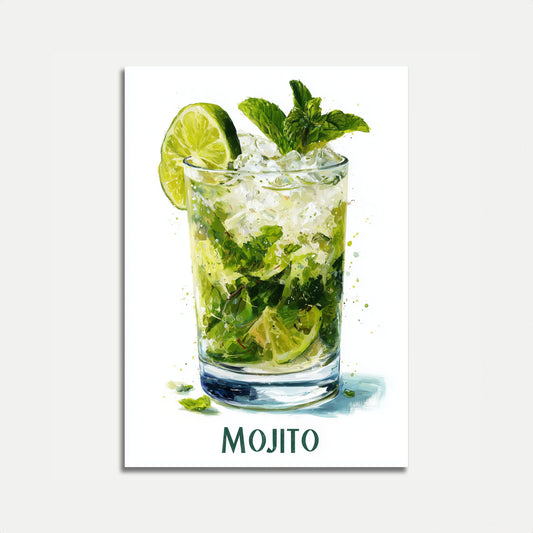 Póster de mojito verde refrescante