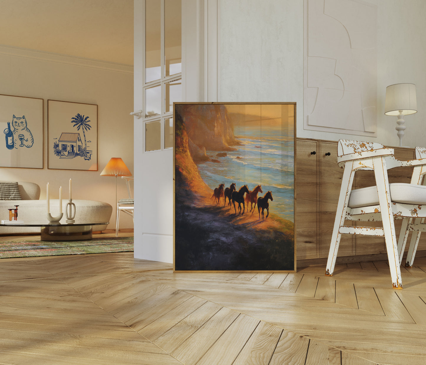 Wild Horses Beach Sunset Poster