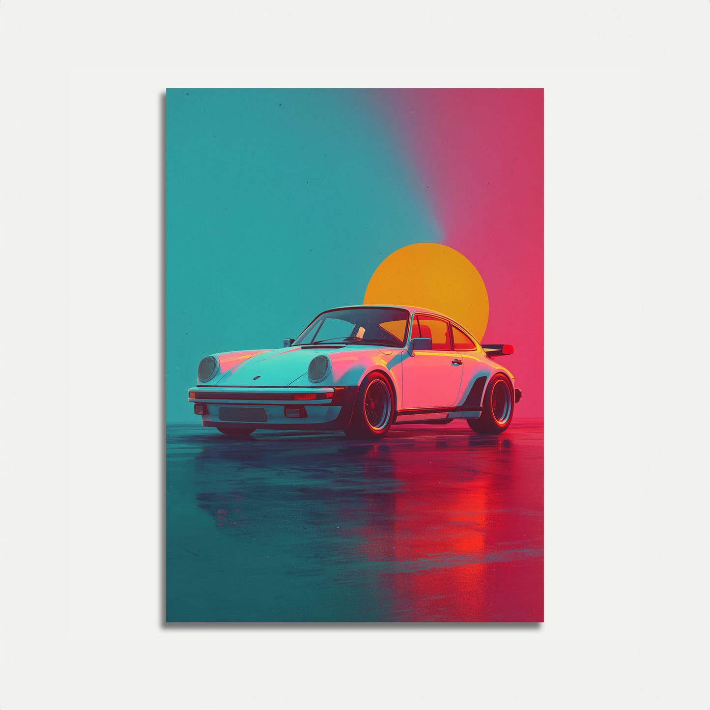 Retro Sunset Porsche 911 Poster