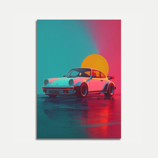 Retro Sunset Porsche 911 Poster