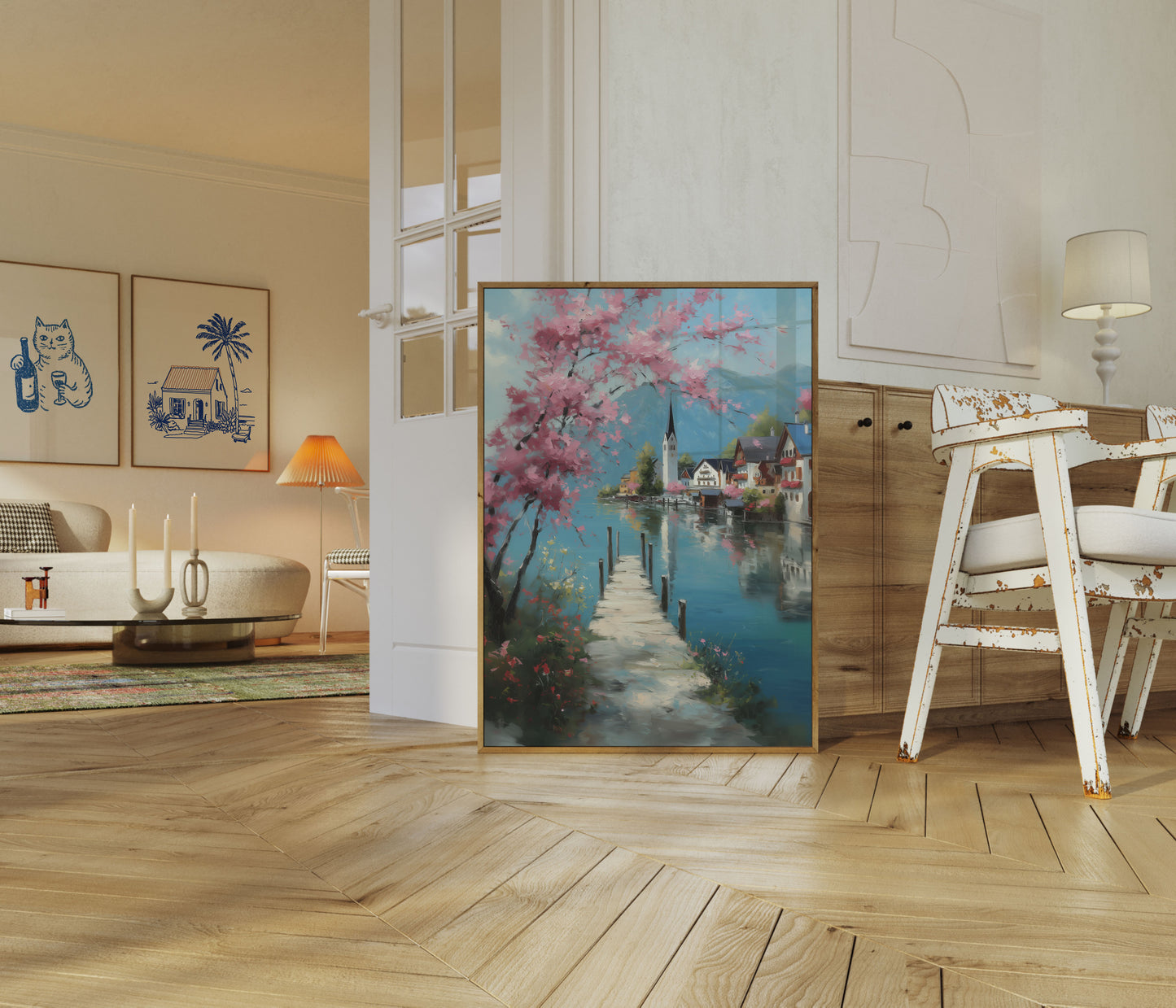 Pôster de Primavera da Aldeia do Lago Alpino