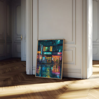 Tokyo Neon Night Cyberpunk Poster