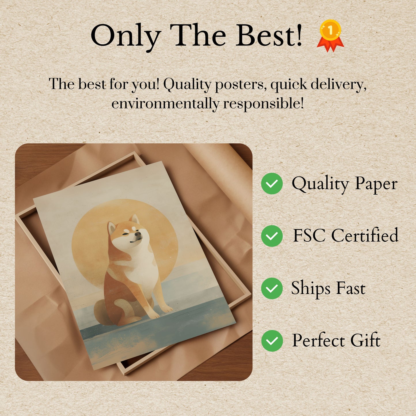 Póster de perro Shiba Inu soleado