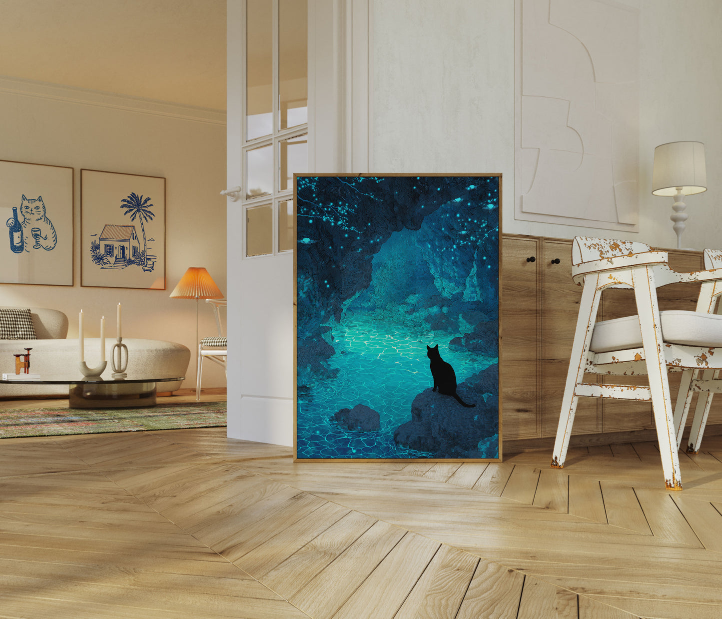 Gatto presso la Grotta Luminosa Poster