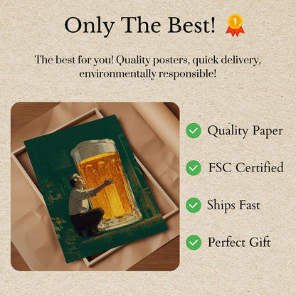 Giant Beer Embrace Poster