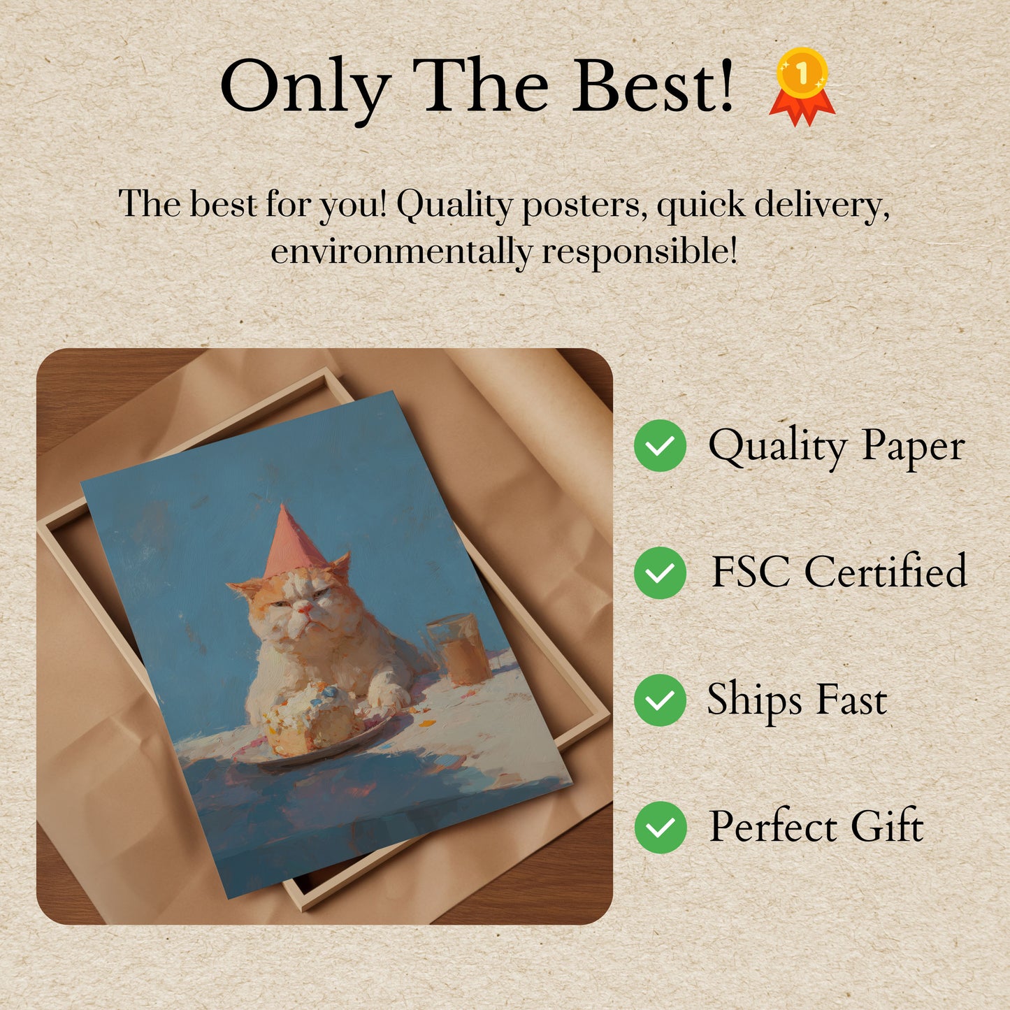 Grumpy Birthday Cat Poster