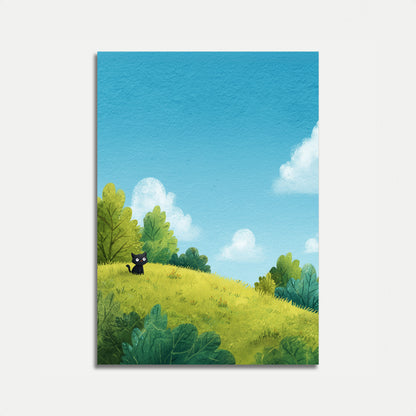 Curious Black Kitty Poster