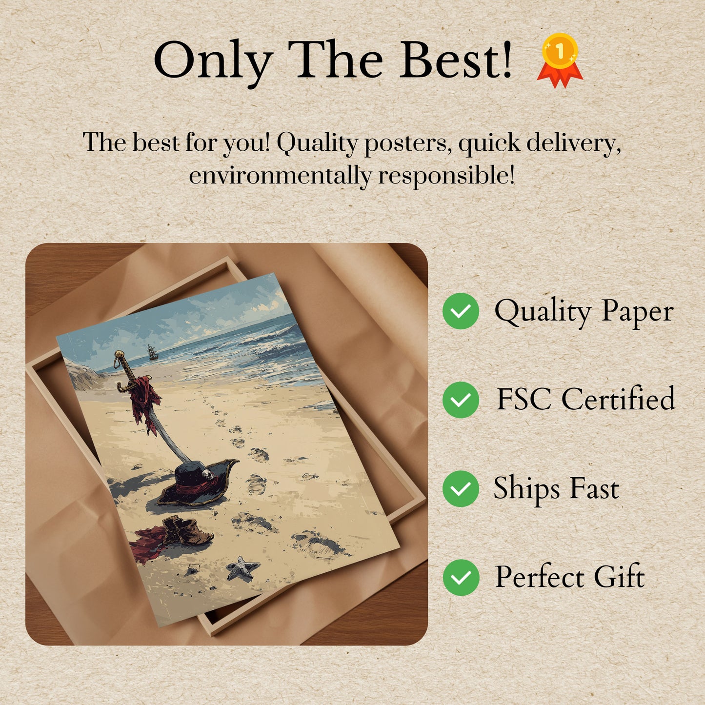 Abandoned Pirate Beach Poster