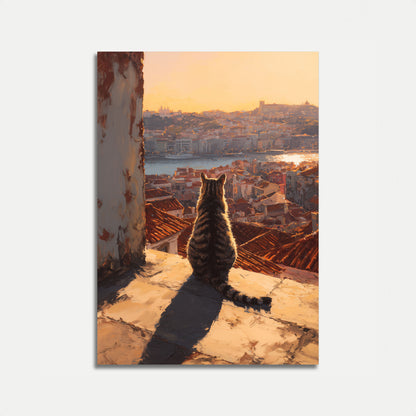 Cat Overlooking Lisbon Poster