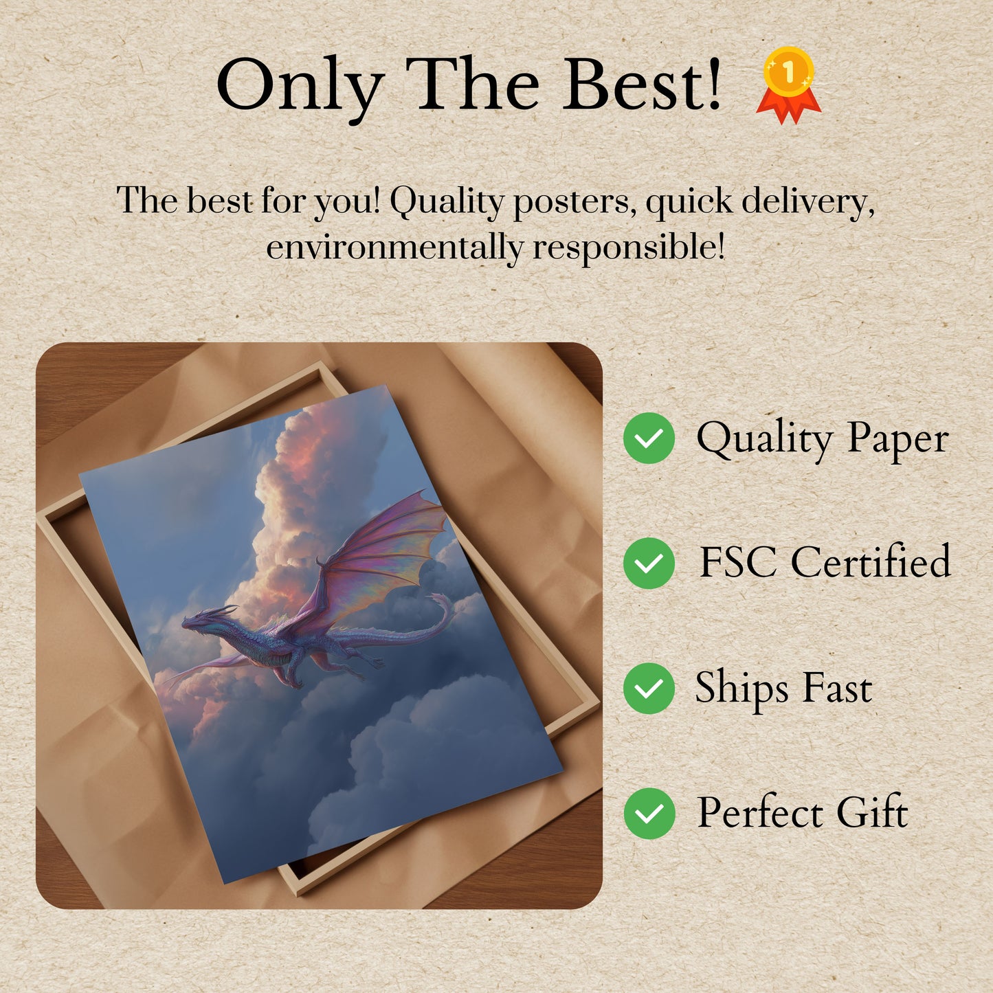 Póster del viaje celestial del dragón etéreo