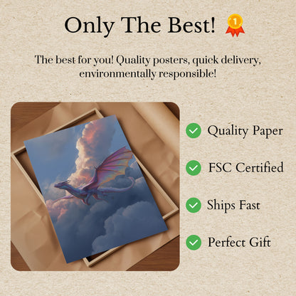 Póster del viaje celestial del dragón etéreo