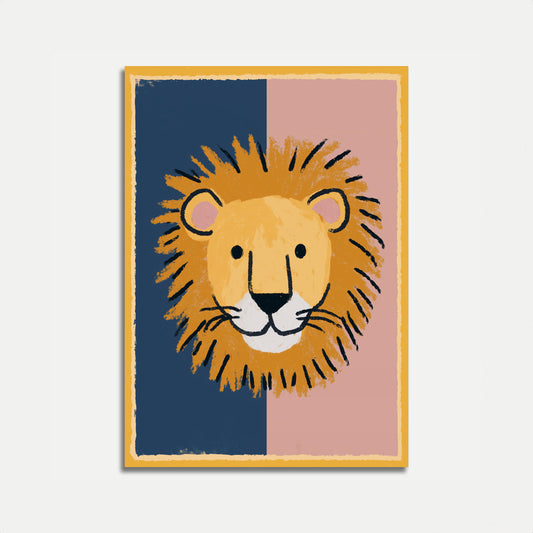 Smiling Lion Face Poster