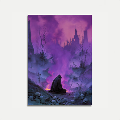 Dark Sorcerer in Mystical Ruins Poster